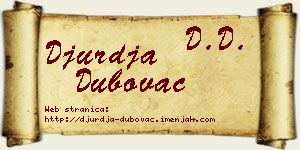 Đurđa Dubovac vizit kartica